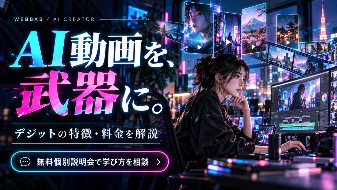 AI動画編集をマスターするならデジットで決まり!スクールの特徴・料金を徹底解説〜!